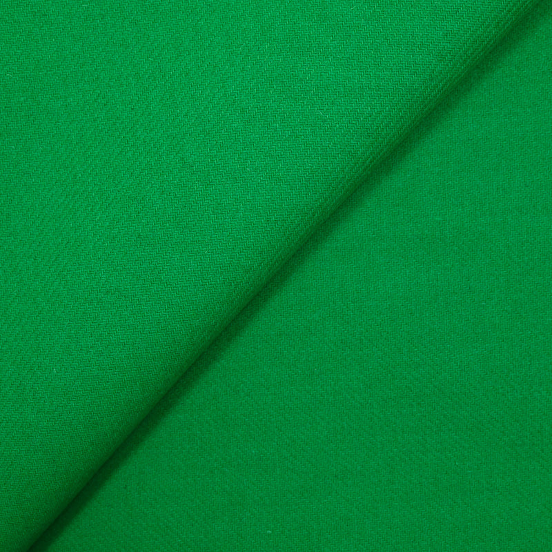 Sergé de laine mélangée vert grenouille
