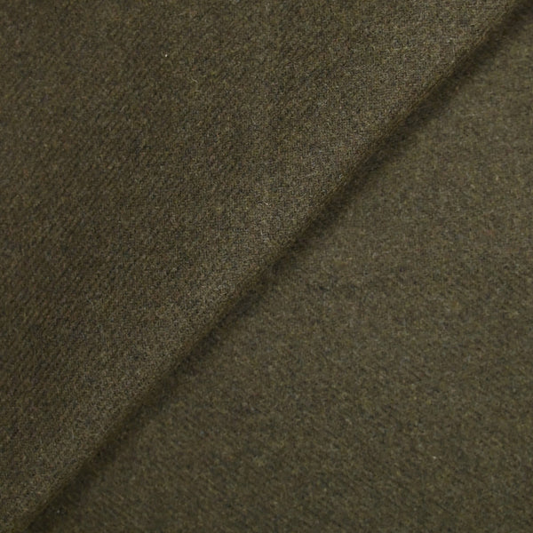 Sergé de laine mélangée vert militaire