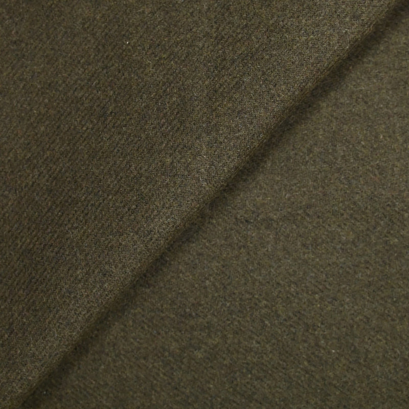 Sergé de laine mélangée vert militaire