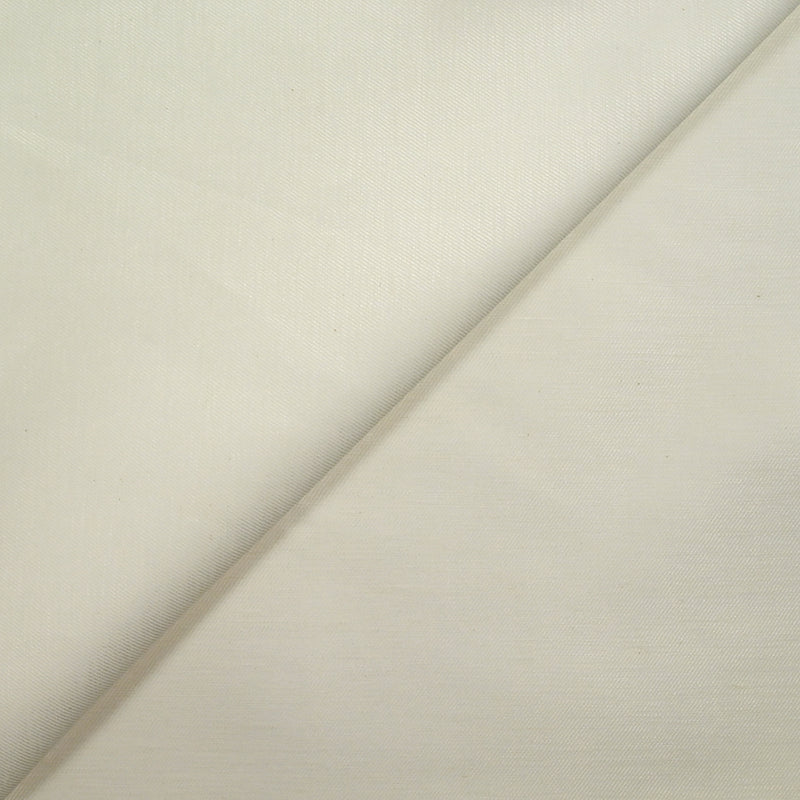 Sergé de lin et coton brillant blanc cassé