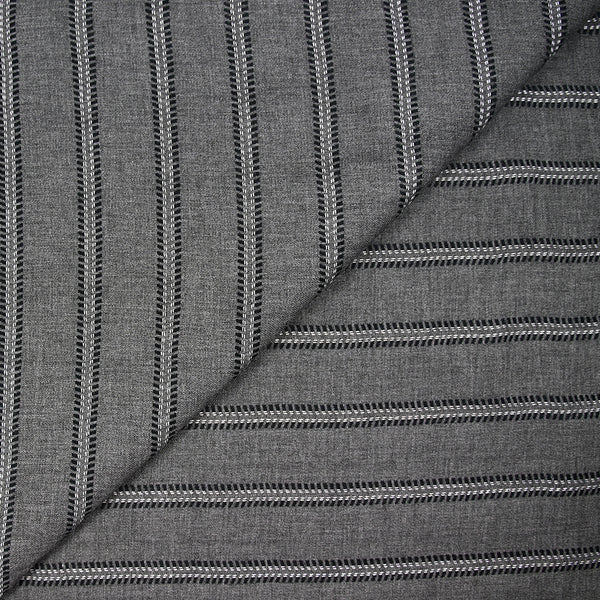 Sergé de viscose esprit chevron noir fond gris anthracite
