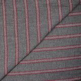 Sergé de viscose esprit chevron rouge fond gris anthracite