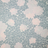 Sergé de viscose imprimé fleurs pastel rose et verte
