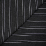 Sergé de viscose rayure bicolore fond gris anthracite 