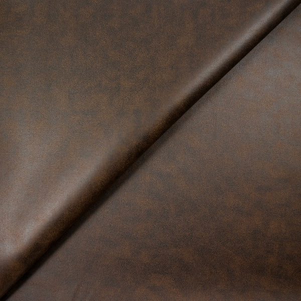 Simili cuir aspect vieilli cacao envers jersey fond chocolat