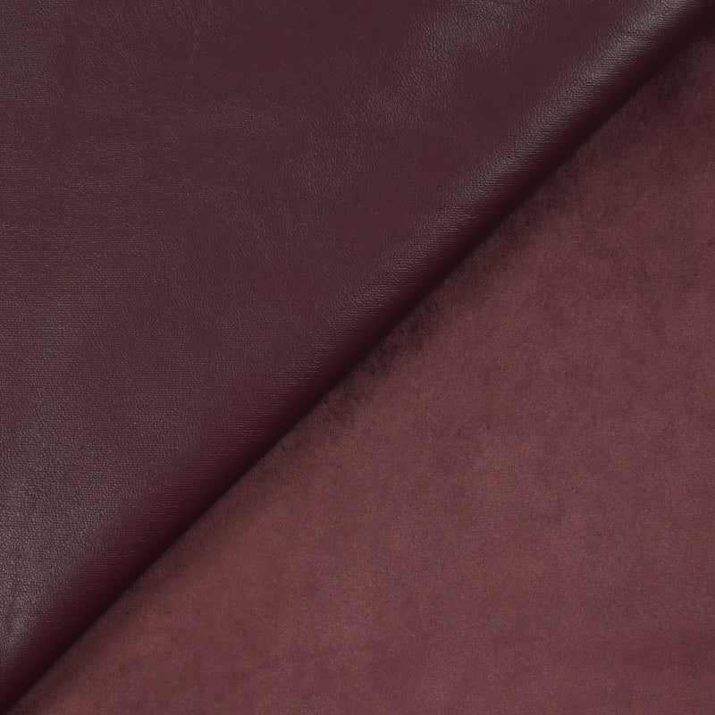 Simili cuir envers velours lie de vin