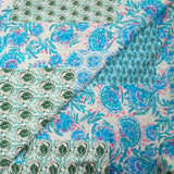 Simple gaze imprimée patchwork cachemire bleu