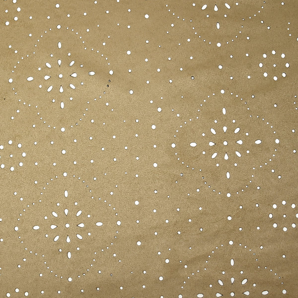 Suédine perforée trèfle beige