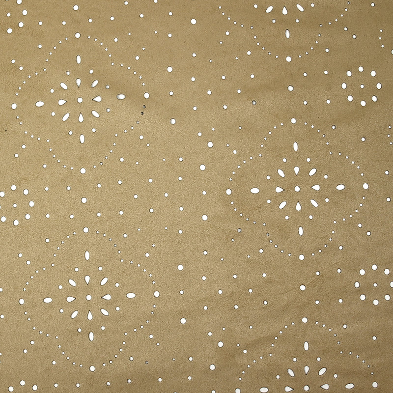 Suédine perforée trèfle beige