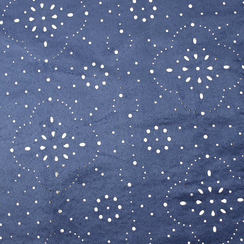 Suédine perforée trèfle bleu