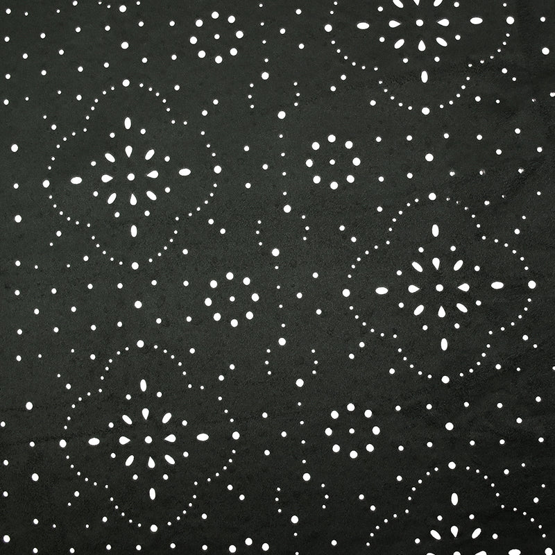 Suédine perforée trèfle noir