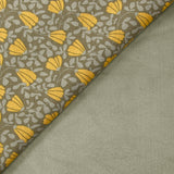 Sweat envers doudou clochette d'automne jaune fond taupe