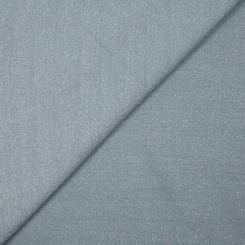 Sweat minkee épais Lurex bleu ciel