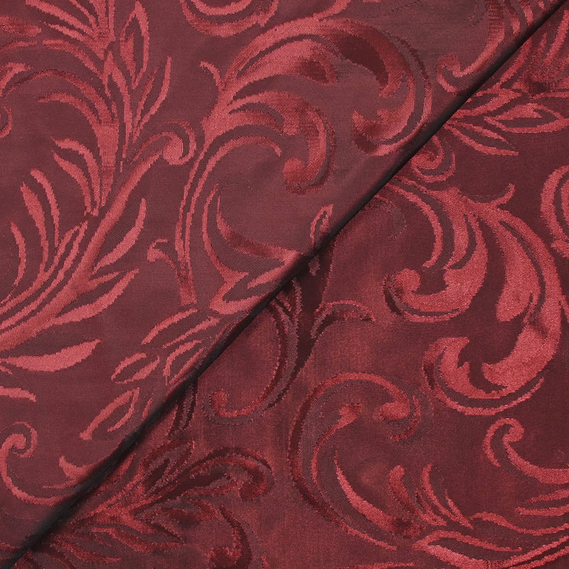 Taffetas changeant jacquard moulures bordeaux