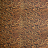 Tissu imperméable déperlant imprimé fourrure léopard fond jaune