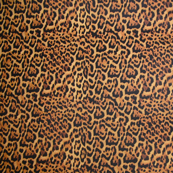Tissu imperméable déperlant imprimé fourrure léopard fond jaune