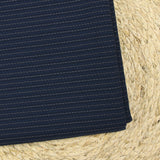 Tissu tailleur 100% laine rayé bleu et blanc fond marine