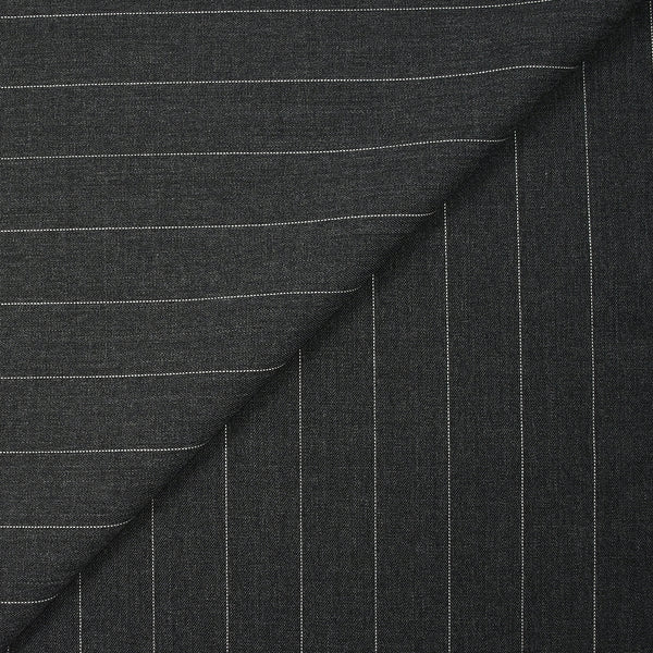 Tissu tailleur 100% laine rayé Giulio fond anthracite