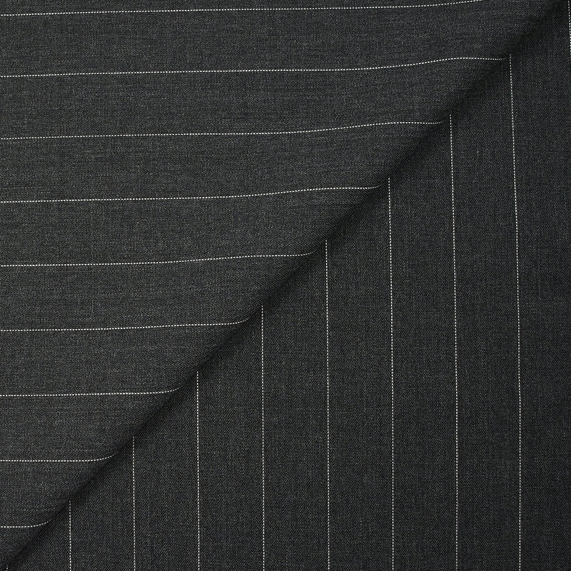 Tissu tailleur 100% laine rayé Giulio fond anthracite