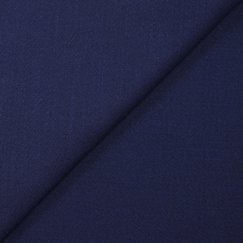 Coupon De Tissu Crêpe – 120cm X 135cm – Rayures Bleu Clair Sur Fond Bleu Marine – Pour Vêtements