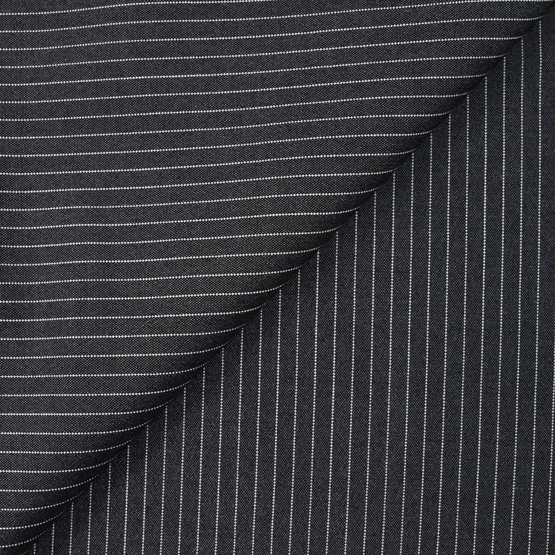 Tissu tailleur laine mélangée rayé 1cm gris