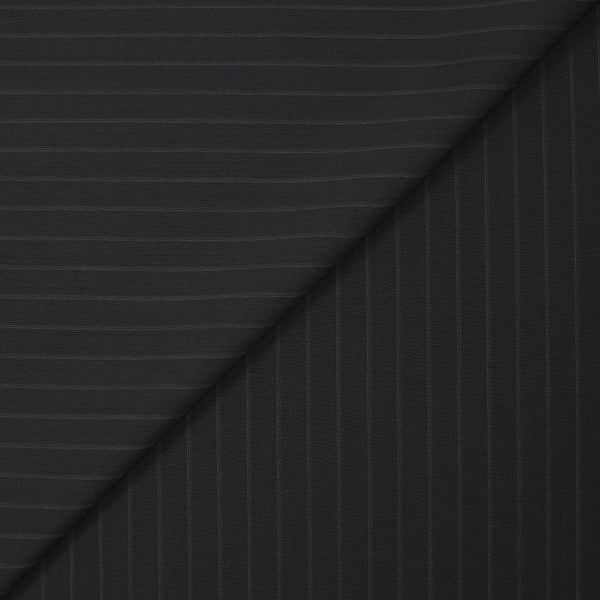 Tissu tailleur laine mélangée rayé Marco fond noir