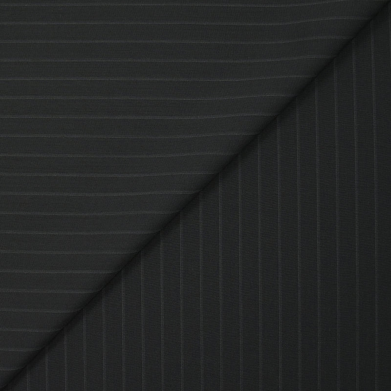 Tissu tailleur laine mélangée rayé Marco fond noir