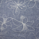 Toile brodée Ariel marine chiné