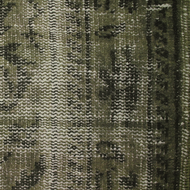 Toile de coton nattée imprimée contemporain kaki