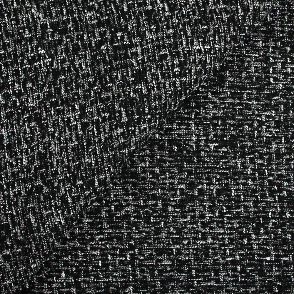 Tweed de laine mélangée noir et gris – Les Coupons de Saint-Pierre