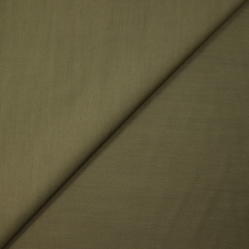 Twill de laine et soie vert kaki