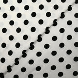 Twill de viscose imprimé à pois fond blanc cassé