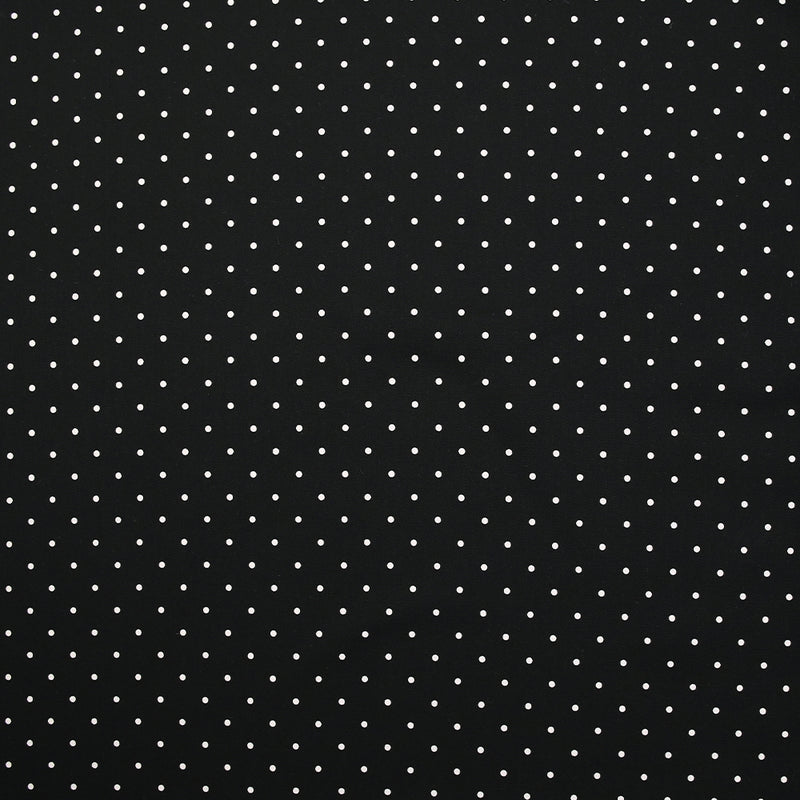 Twill de viscose imprimé à pois fond noir