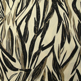 Twill de viscose imprimé feuillage taupe fond écru