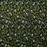 Twill de viscose imprimé léopard graou fond kaki