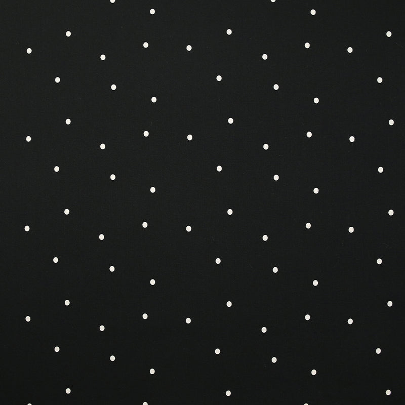 Twill de viscose imprimé pluie de pois fond noir