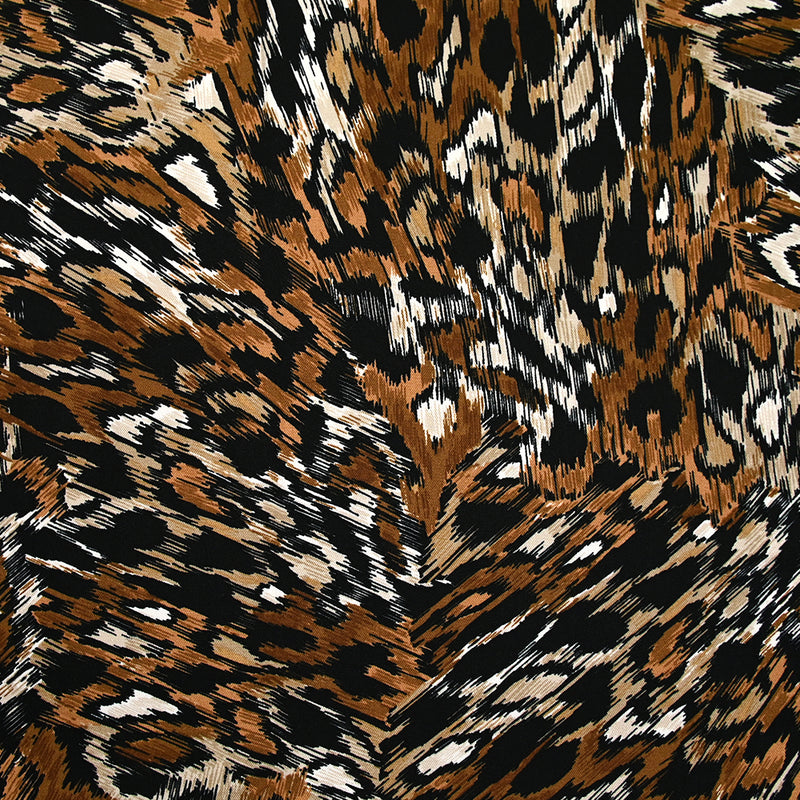 Twill de viscose imprimé Saturne marron