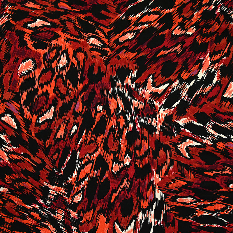 Twill de viscose imprimé Saturne rouge