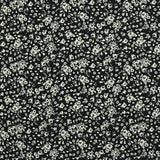 Twill de viscose imprimé champ de fleurs écru fond noir