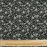 Viscose Twill Impreso Campeón de FleUrs ECRU Negro de fondo