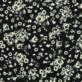Viscose Twill Impreso Campeón de FleUrs ECRU Negro de fondo