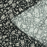 Viscose Twill Impreso Campeón de FleUrs ECRU Negro de fondo