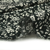 Viscose Twill Impreso Campeón de FleUrs ECRU Negro de fondo