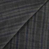Velours côtelé 100% coton 1 mm à carreaux gris