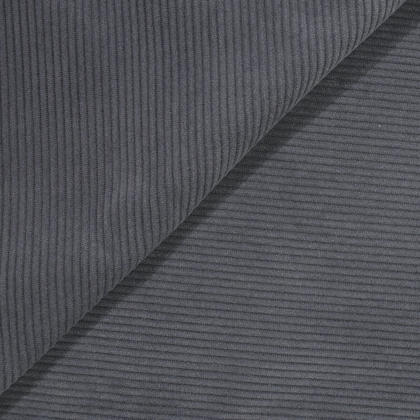 Velours côtelé polyester 3 mm gris éléphant