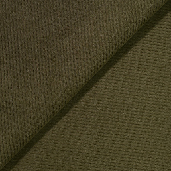 Velours côtelé polyester 3 mm vert olive