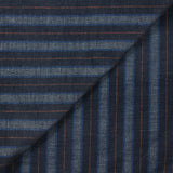 Velours de coton tissé teint rayé marine