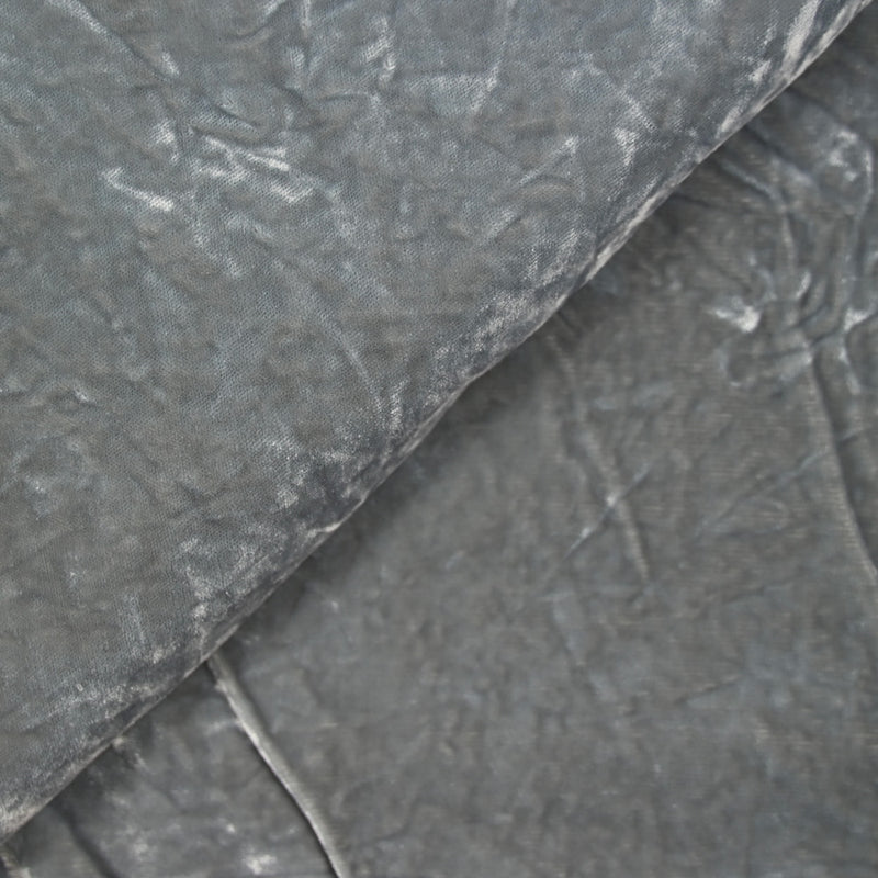 Velours frappé polyester gris