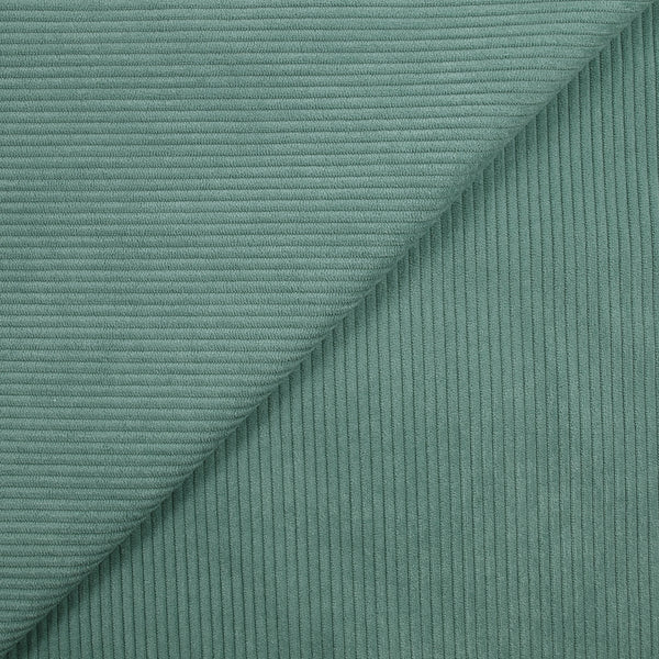 Velours polyester côtelé jade