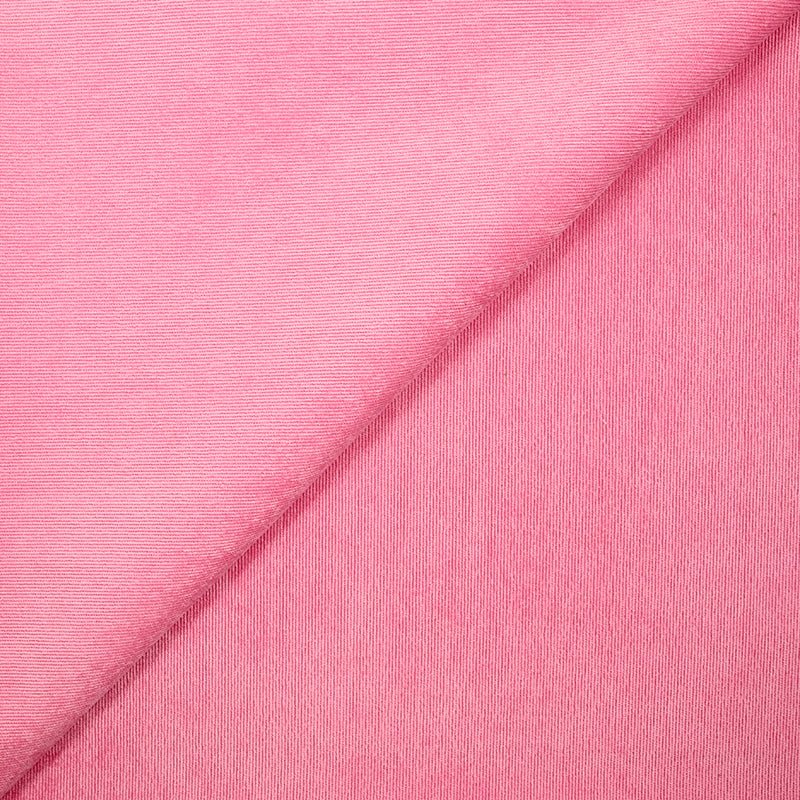 Velours polyester fine côte rose